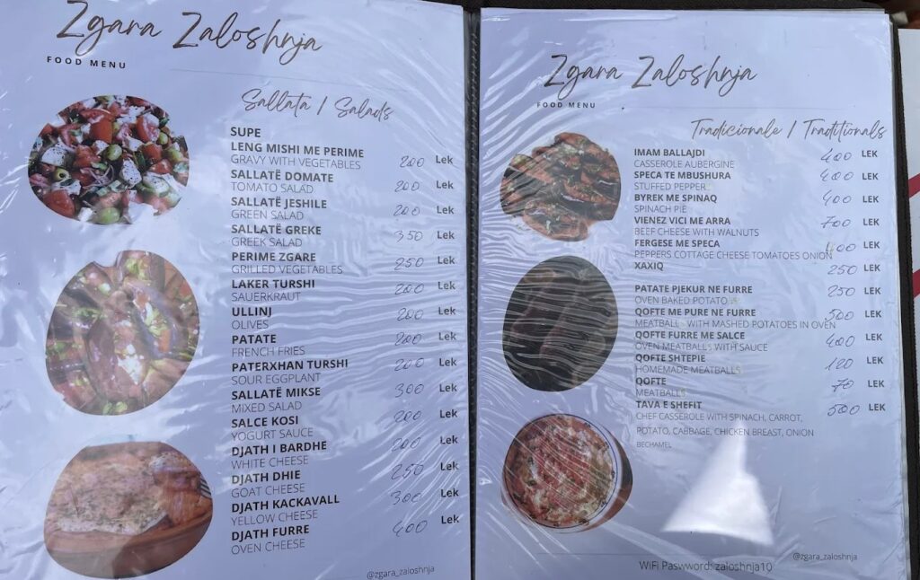 ceny jedzenia w beracie